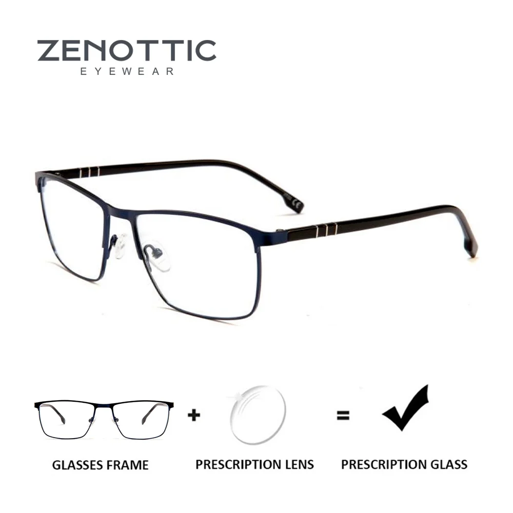 

ZENOTTIC модные квадратные очки для близорукости из сплава для мужчин, фотохромные оптические очки, прогрессивные очки