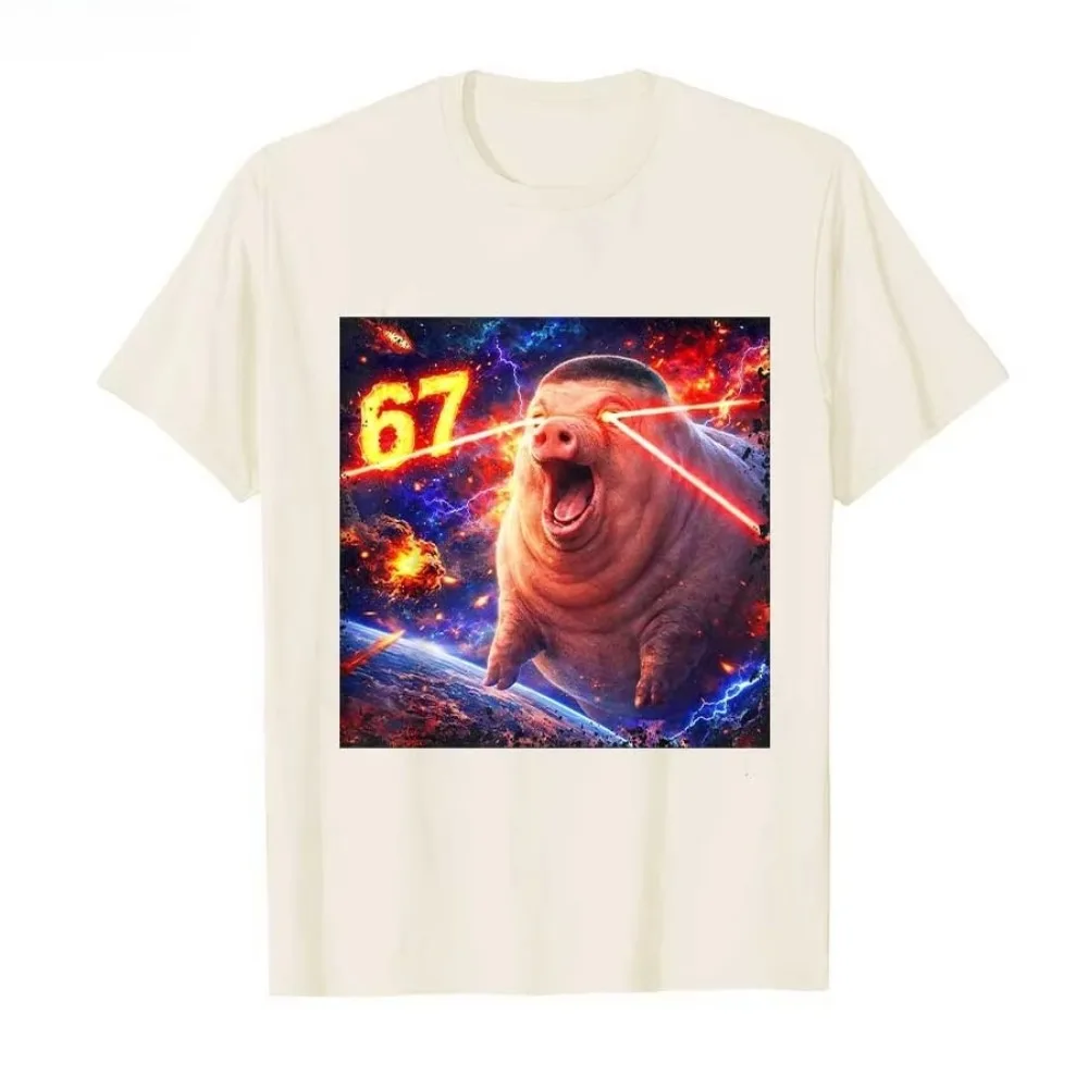 John Pork Fade Pig Haircut 67 Six Seven Brainrot Meme T-Shirt, T-Shirts, kurzärmelig, modisch, Harajuku, Kawaii, Y2K-Kleidung – Detail 7