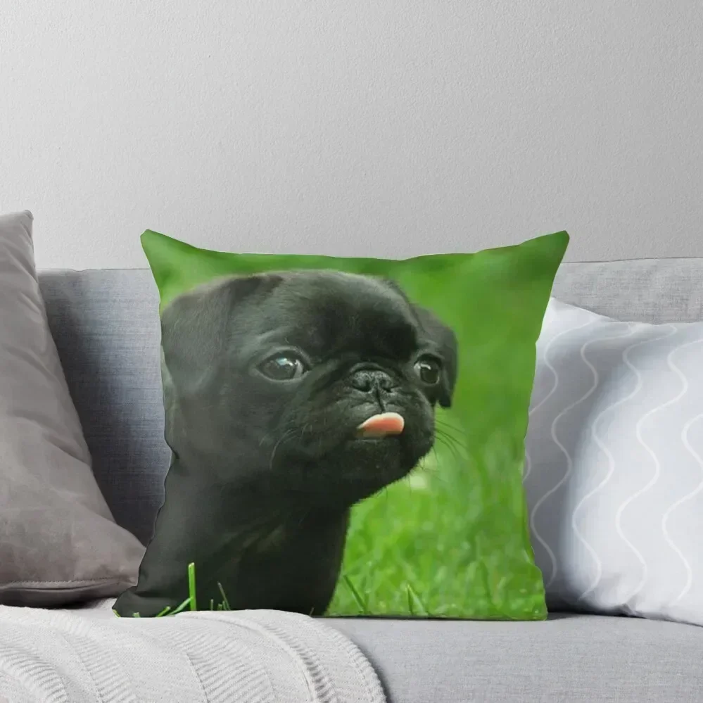 

Black Pug Throw Pillow Cushions Sofas Covers Bed pillowcases autumn pillowcase pillow