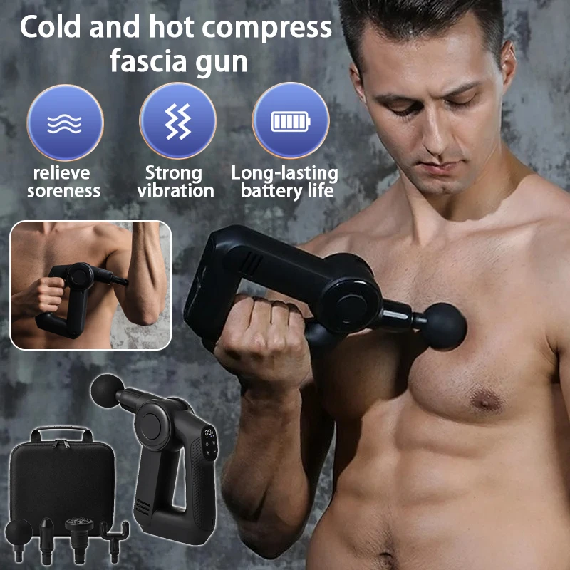 

Multi functional fascia gun, professional level fitness muscle relaxation massage, alternating hot and cold massage, two in one