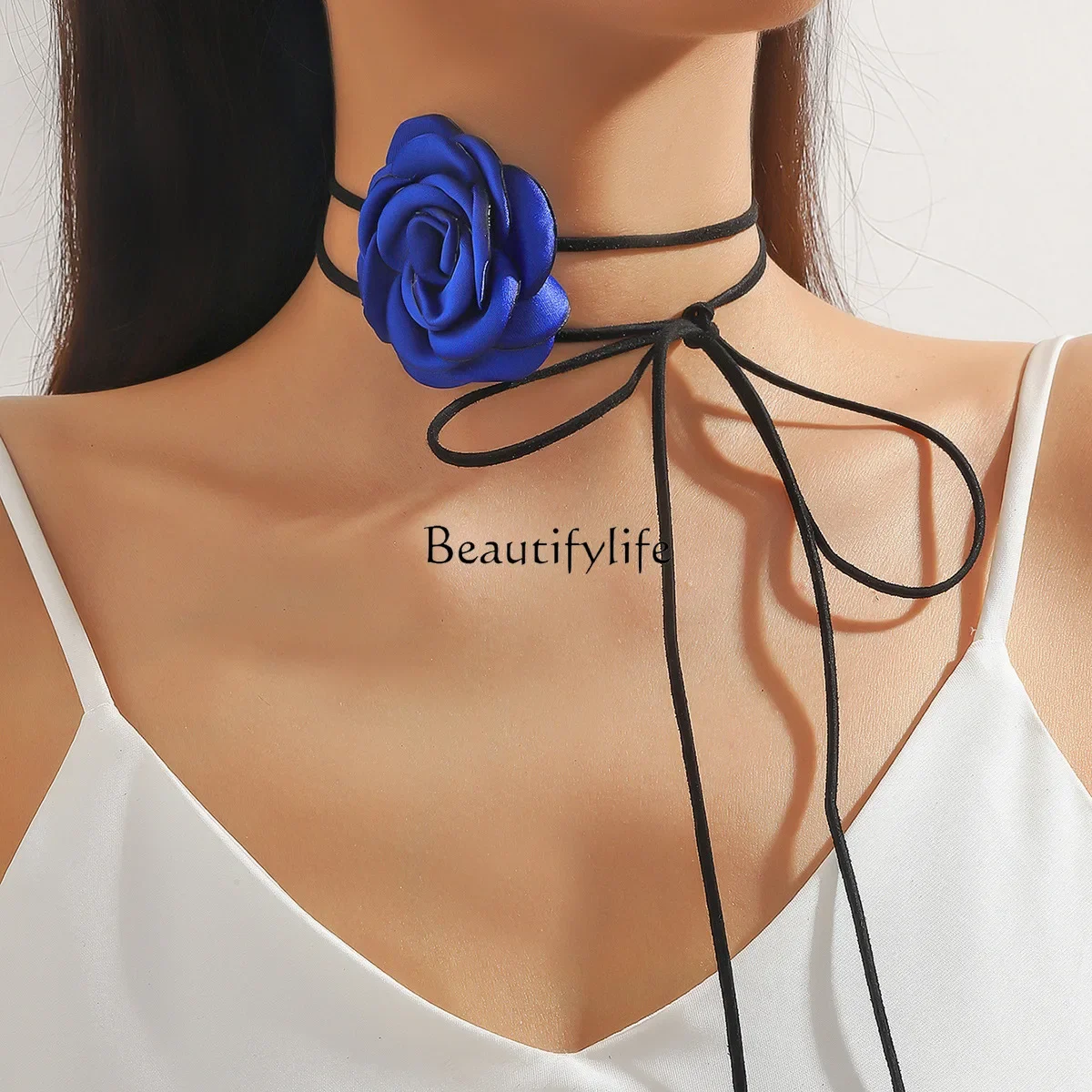 

Vintage Strap Small Flower Purple Blue Flower Waist Chain Dual Purpose Dinner Flower Lace