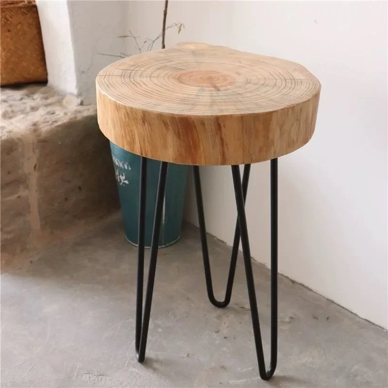 Solid Wood Creative Simple Flower Racks Fallow Balcony Miniature Round Tables Nordic Floor Standing Living Room Furniture