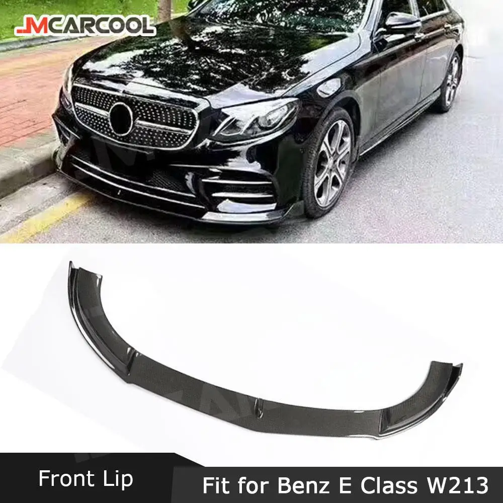 

JMCARCOOL Carbon Fiber Front Lip Spoiler for Mercedes Benz W213 E200 E300 E63 AMG 2017 2018 2019 Bumper Chin Shovel Guard