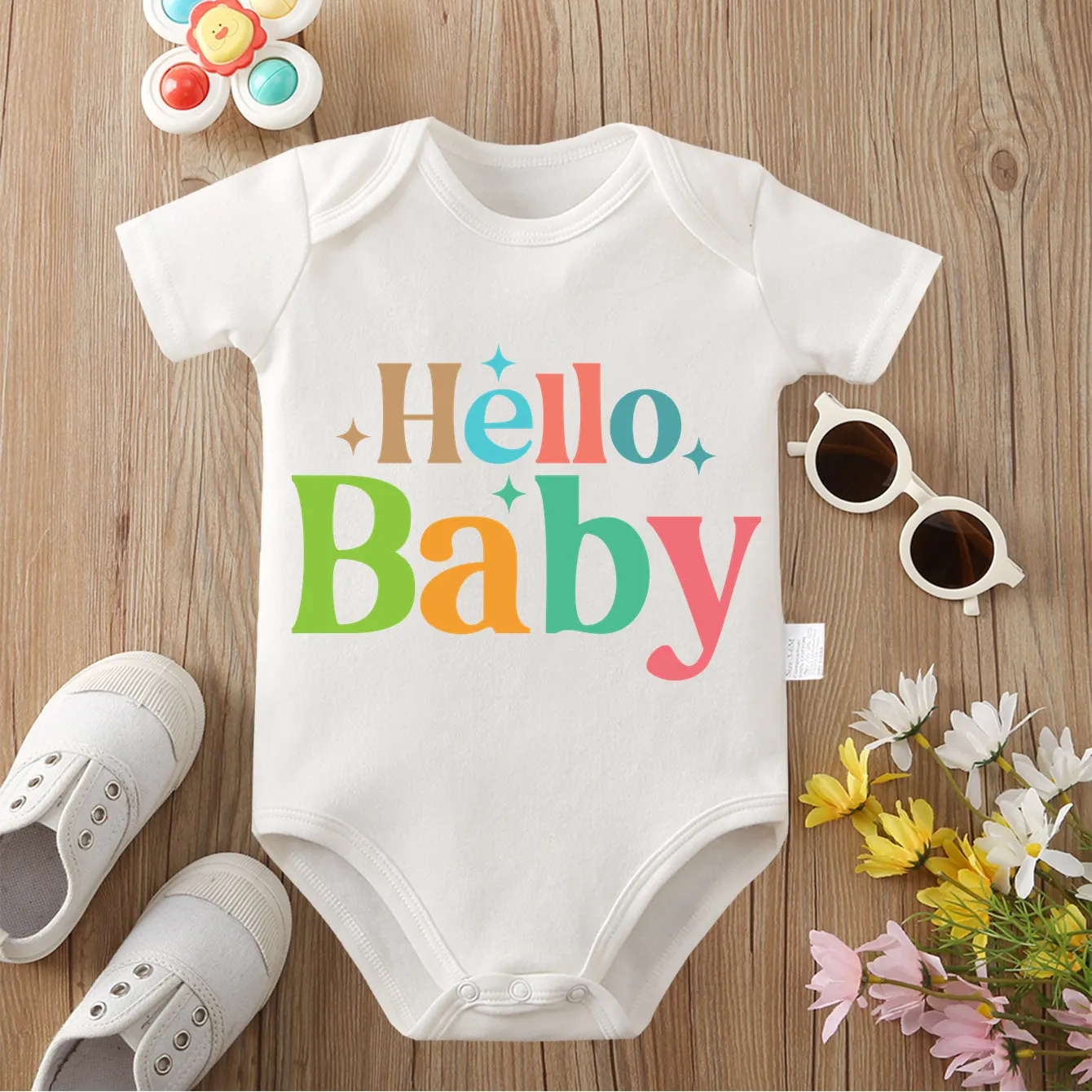 

Hello Baby Exquisite Print Cloths 100% Cotton Comfortable Onesie Bodysuit for Baby Jumpsuit for 0 To 12 Months Newborn