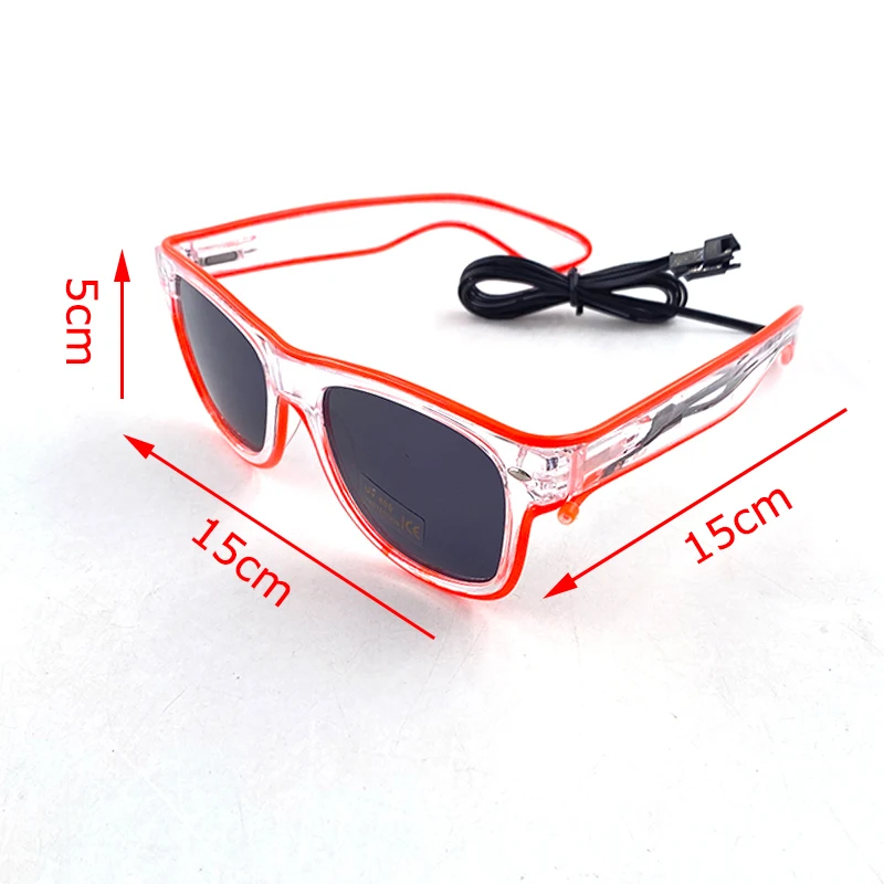 1PC leuchtende LED-Brille, leuchtende Sonnenbrille, EL-Draht, Neonbrille, leuchtet im Dunkeln, Partyzubehör, Neon-Partygeschenke für Kinder und