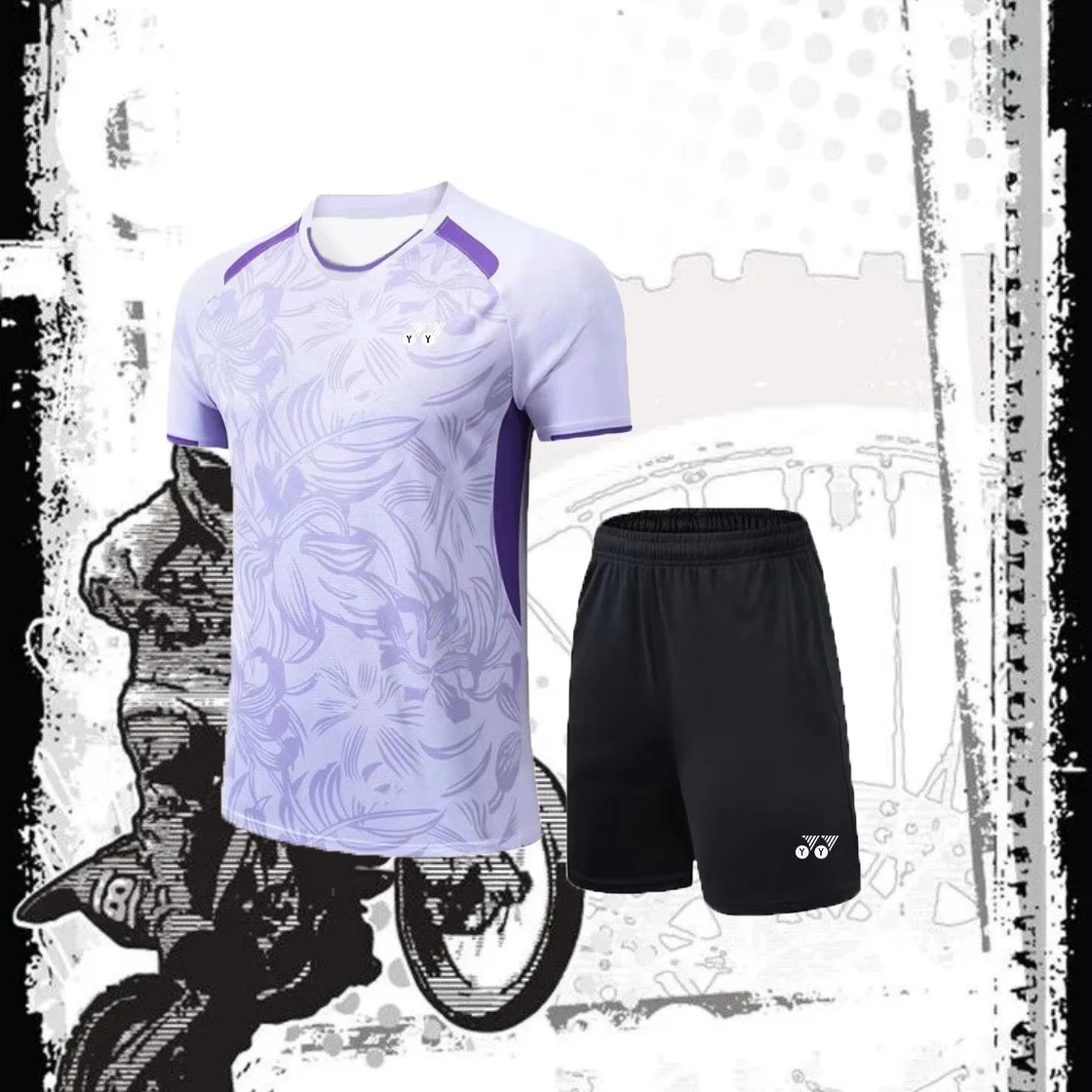 

Outdoor Motorcycle Riding Crew Neck Short Sleeve Snd Shorts Set Summer Breathable Quick Drying Sportswear For Men And Women