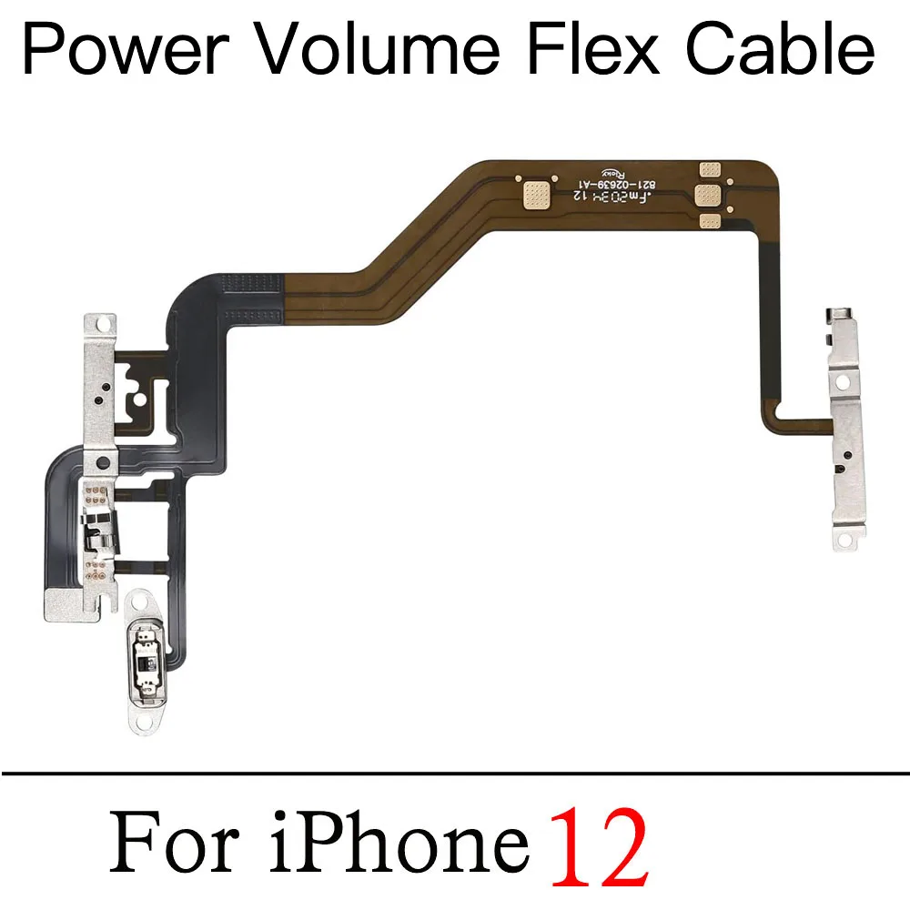 تشغيل/إيقاف تشغيل زر التحكم في مستوى الصوت، كابل مرن لضوء فلاش ميكروفون لاستبدال iPhone 12 Mini Pro Max