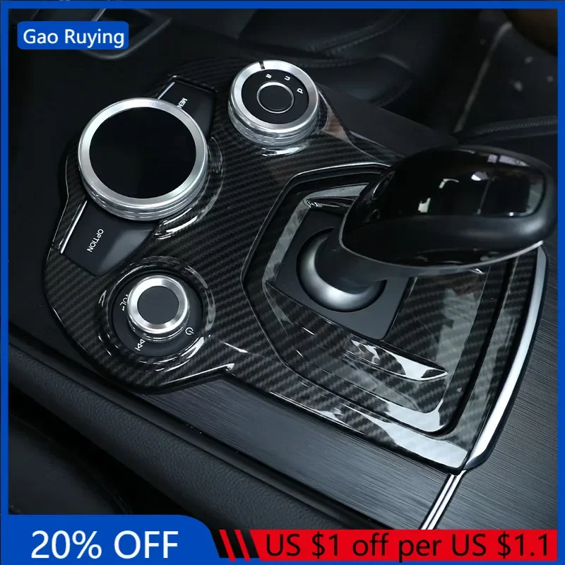 

Gao Ruying For Alfa Romeo Giulia Stelvio 2017-2019 ABS Car Center Console Panel Cover Trim Sticker Interior Car Accessories