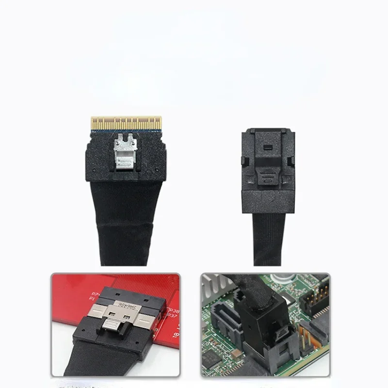 Cabo PCI-E Ultraport Slimline HD, SAS Slim 4.0, SFF-8654, 8i, 74Pin para Dual SFF-8643 4i, Mini SAS, PCI-Express