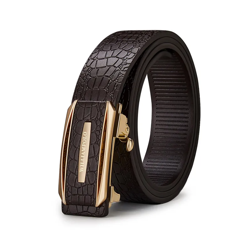 

Luxury Leather Men Belt High Quality Cowskin Casual Automatic buckle Waistband Width 3.4cm