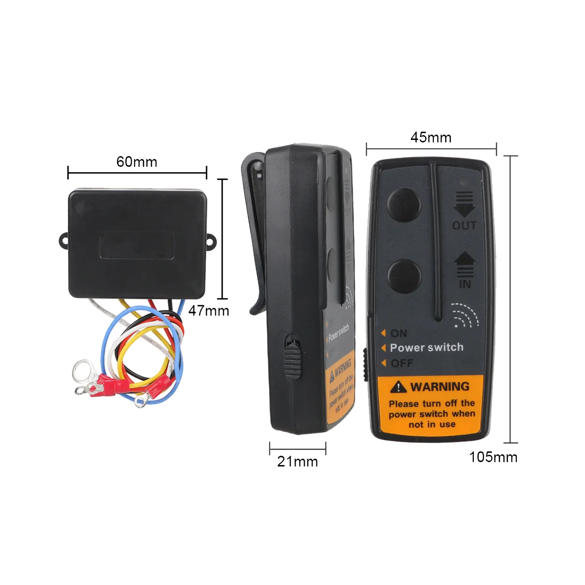 Controlador de interruptor de cabrestante eléctrico, Control remoto inalámbrico Universal, recuperación para remolque todoterreno ATV, 72W, 2,4G,