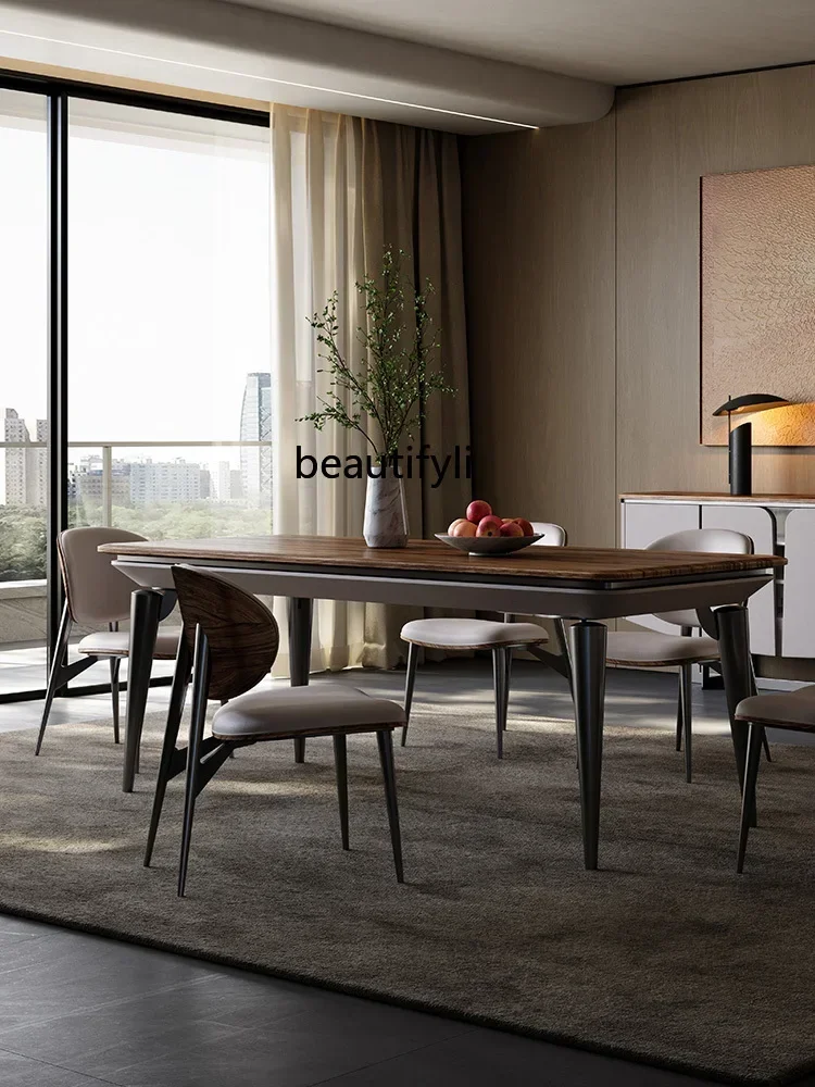 

smt03 Solid Wood Rectangular South American Walnut Dining Table Dining Table Home Villa High-End Designer Model Modern Dining T
