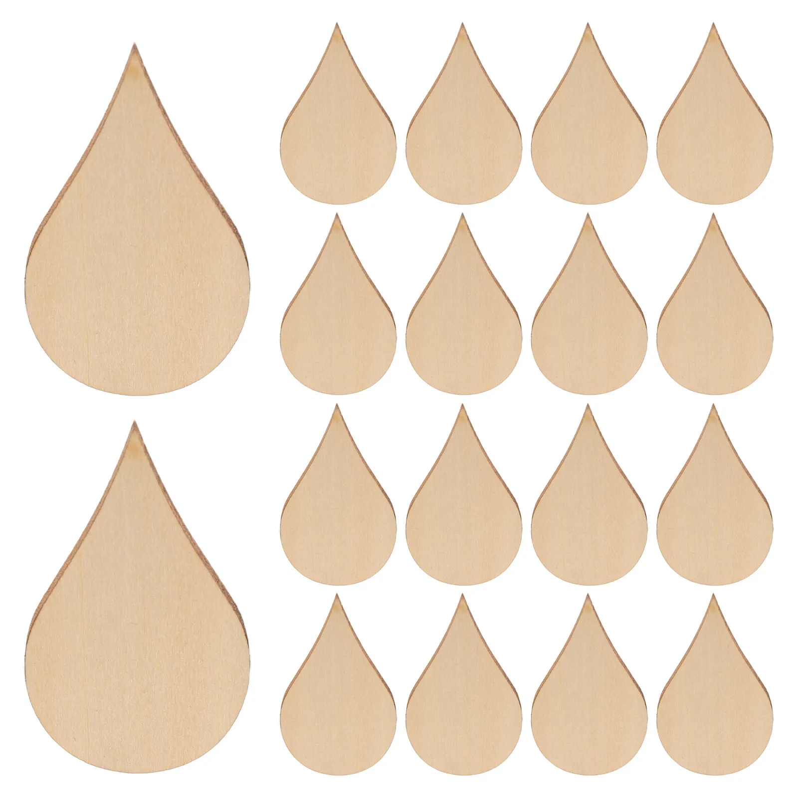 

50pcs Wooden Teardrop Shape Blanks Natural Wood Pieces For Diy Crafts Earrings Ornaments Christmas Decoration Wedding Scatter