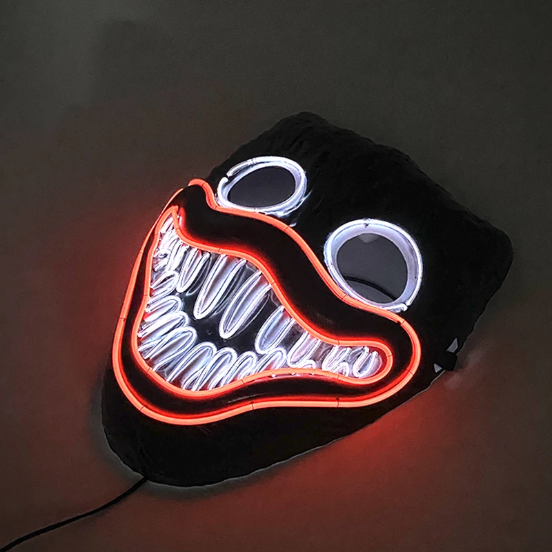 Glowing LED Halloween Funny game Mask  neon anime cosplay cartoon Masks For kids Children boy girl adult festival Gift toy