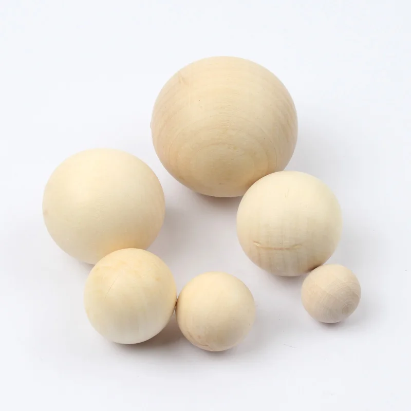 10–50 mm DIY natürliche Kugel, runde Abstandshalter-Holzperlen für Schmuckherstellung, handgefertigte Accessoires, umweltfreundlich, bleifrei, ohne Loch