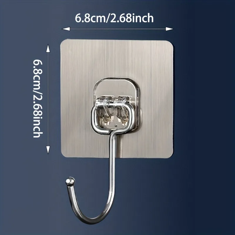 5 Stück Starke Große Haken Mehrzweck-Selbstklebehaken Hochbelastbare Wandhaken für Schlüssel, Handtücher, Badezimmer, Küche und Zuhause – Detail 7