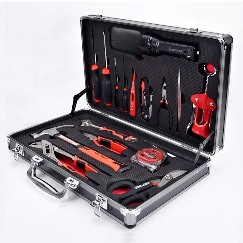 23PCS hand tool kit repairing General Household Hand Tool Kit with Plastic Toolbox