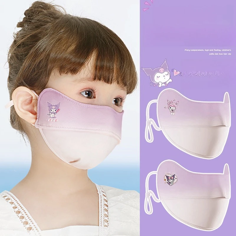 La nuova maschera per bambini di Miniso protezione solare estiva UV maschera solare traspirante in seta di ghiaccio lavabile per bambini e ragazze