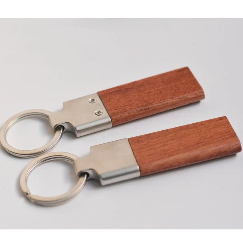 Simplicity Solid Color Metal and Wooden Keychain Customize Creative LOGO Custom Pendant Key Chain Gift For Parent Accessories