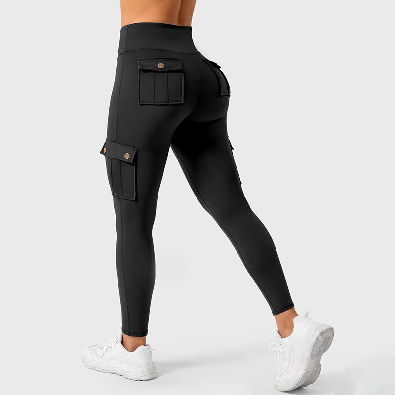 المرأة السوداء المعطي جيب اللياقة البدنية السراويل ربيع الخريف عالية تمتد نحيل تشغيل الرياضة طماق امرأة في الهواء الطلق سراويل للتسلق سيدة