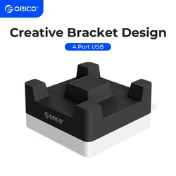 ORICO 4 USB Ports Desktop Charger 20W 2.4A Max Adapter with Phone Tablet Holder Charging for iPhone Samsung Xiaomi Huawei Htc