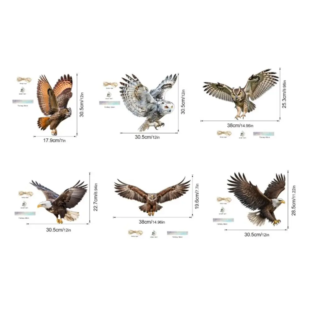 Waterproof Bird Scarer Pest Control Simulation Owl Bird Scare Pendant With Reflective With Bell Hanging Bird Repellent Courtyard - view 5