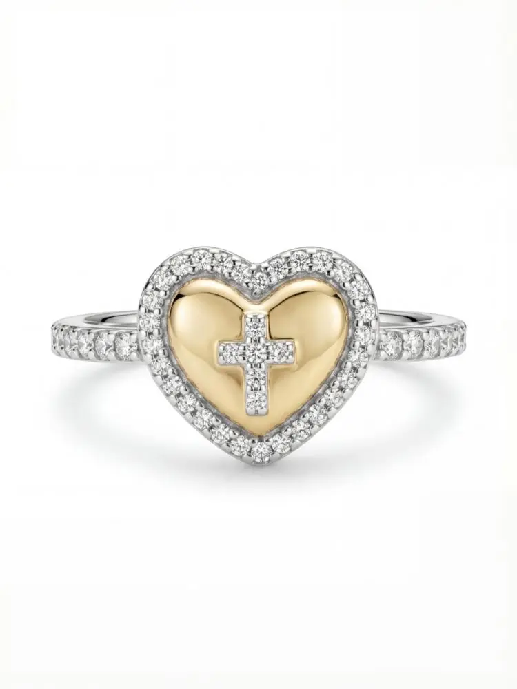 

925 Sterling Silver Fashion Love Heart Shape Zircon Ring For Women Anniversary Engagement Luxury High Quality Jewelry Gift