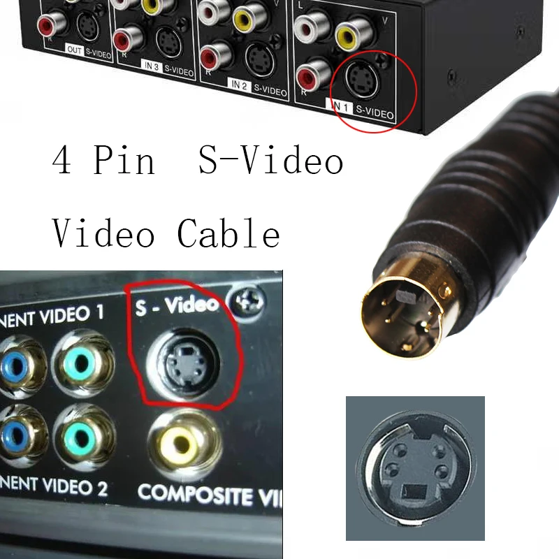 1.5m S-video Cable Male to Male 4 pin computer connected TV cable For Projector VCR DVD Nickel plated New