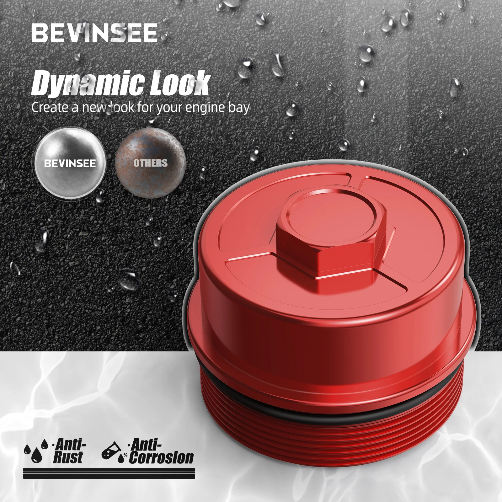 BEVINSEE Oil Filter Lid Cap for BMW E60 E39 E46 E61 X3 E83 X5 E53 Z3 Z4 M54 M52 323i 325i 328i 330i 525i 528i 530i