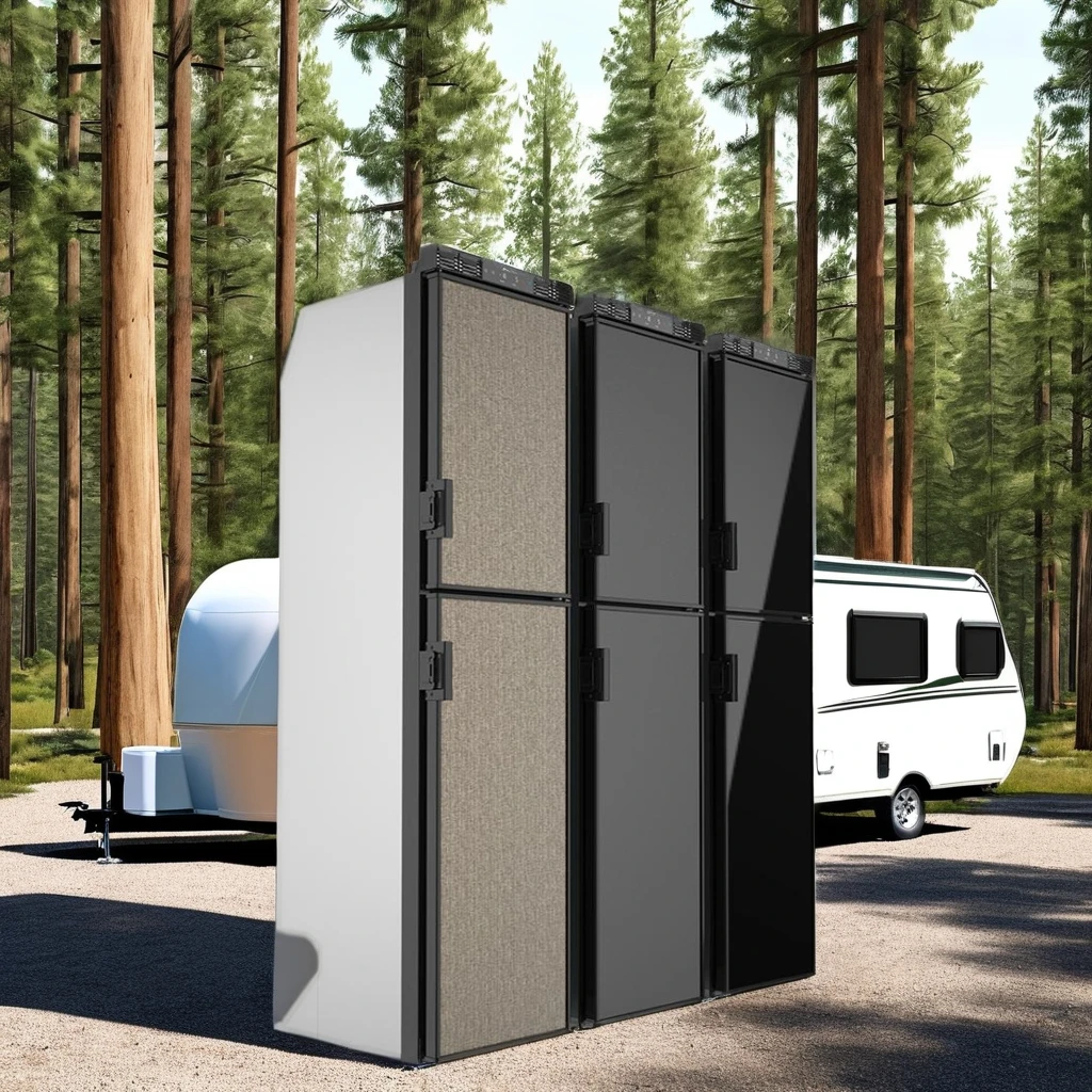 

Operates Camper Van Fridge 12/24V DC Compressor Refrigerator With Refrigerator Freezer Compartments