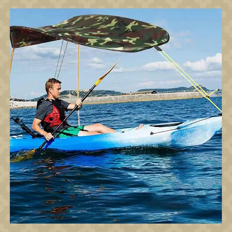 

Kayak Awning, Canoe Folding Sun Shade Canopy With Kayak Storage Bag Camouflage Waterproof And UV Resistant Awning Canopy