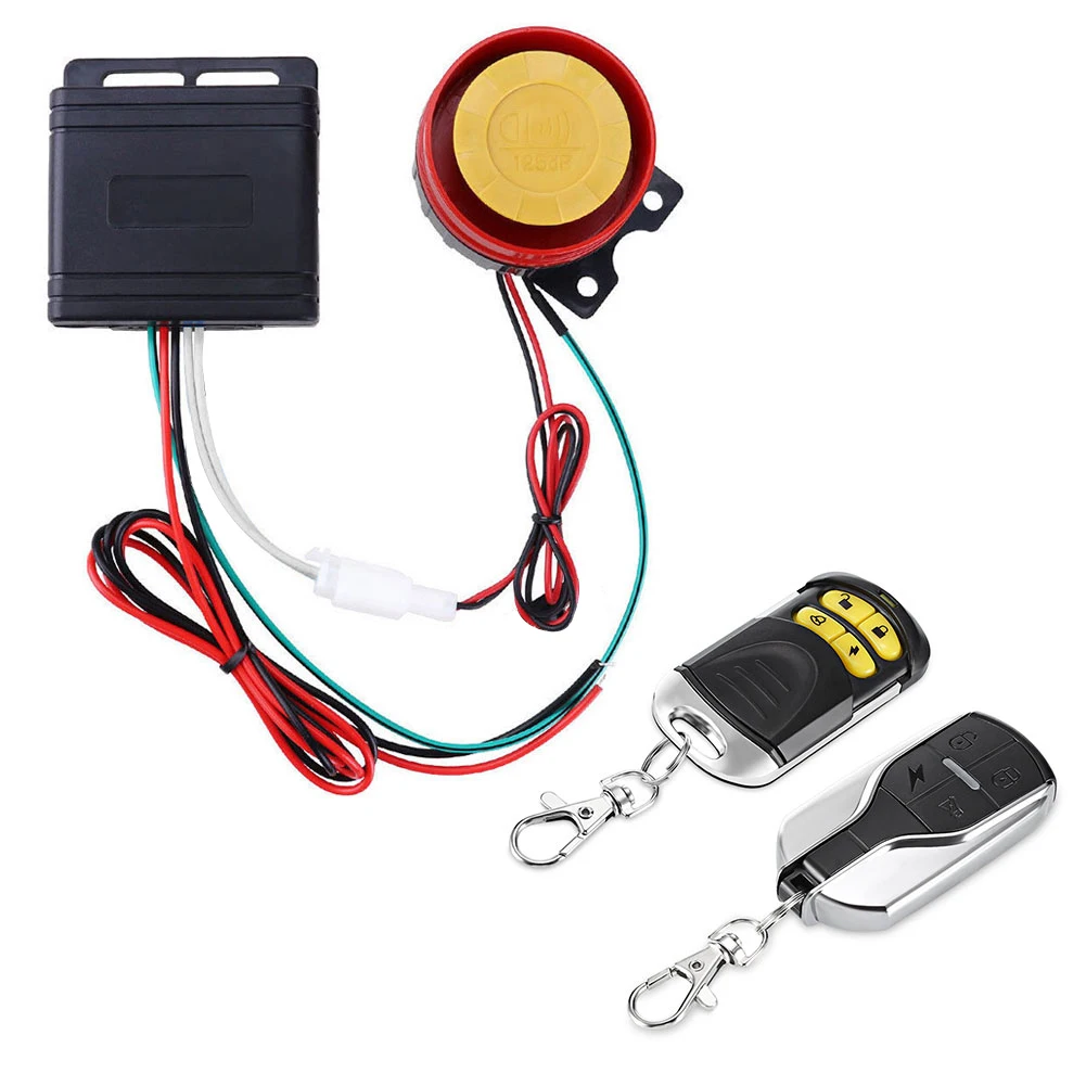 

12V Anti-theft Bike Alarm Remote Control 125dB Vibration Sound Waterproof Motorcycle Scooter Electric Bicycle Security Alarm