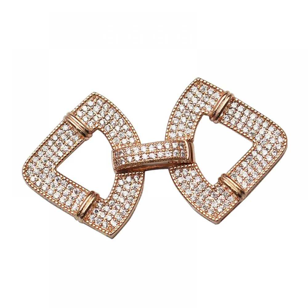 Beadsnice الفاخرة فضة المشبك مثلث المشبك مع الزركون DIY بها بنفسك مجوهرات اكسسوارات لصنع سوار المرأة ID35292