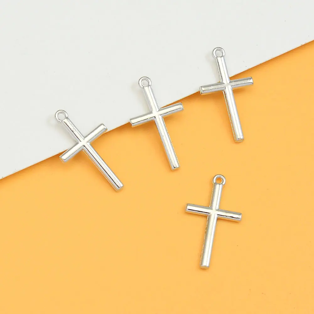 30pcs/Lots 13x23mm Antique Cross Charms Pendants For DIY Keychain Earring Necklace Jewelry Making Supplies Accessories Wholesale