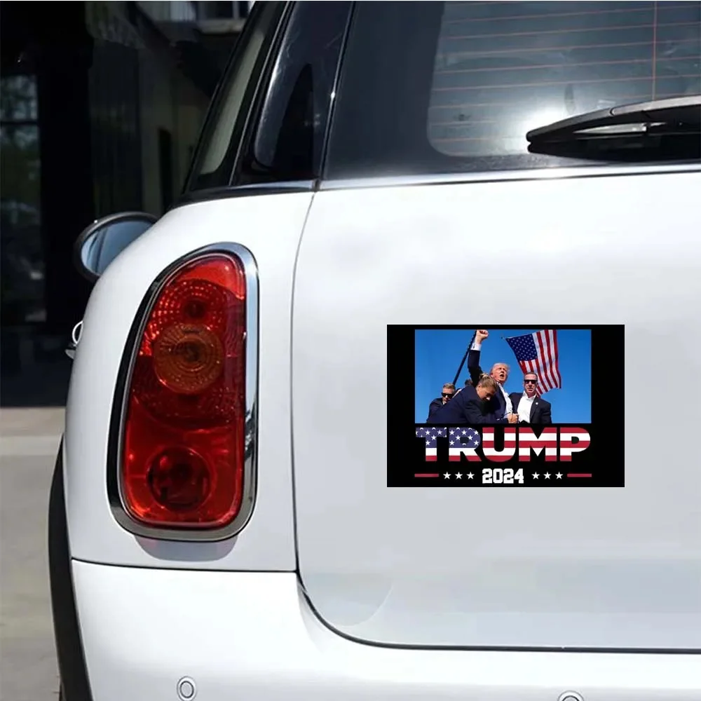 Donald Trump Never Surrender Vinyl Decal for Cars Laptops Motorcycles Block Scratches Waterproof PVC Sticker Wholesale