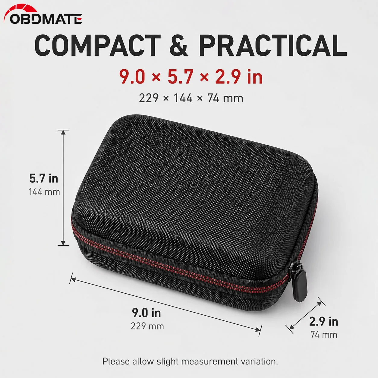OBDMATE Protective Case Storage Bag 8.27''x 5.9''x 2.76'' for OBD2 Scanner Code Reader Battery Tester