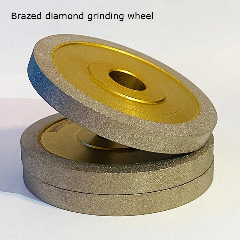 D100~150mm Brazed Diamond Flat Grinding Wheel Bowl Shaped Alloy Wheels for High Hardness Tungsten Steel Metal Knife Sharpening