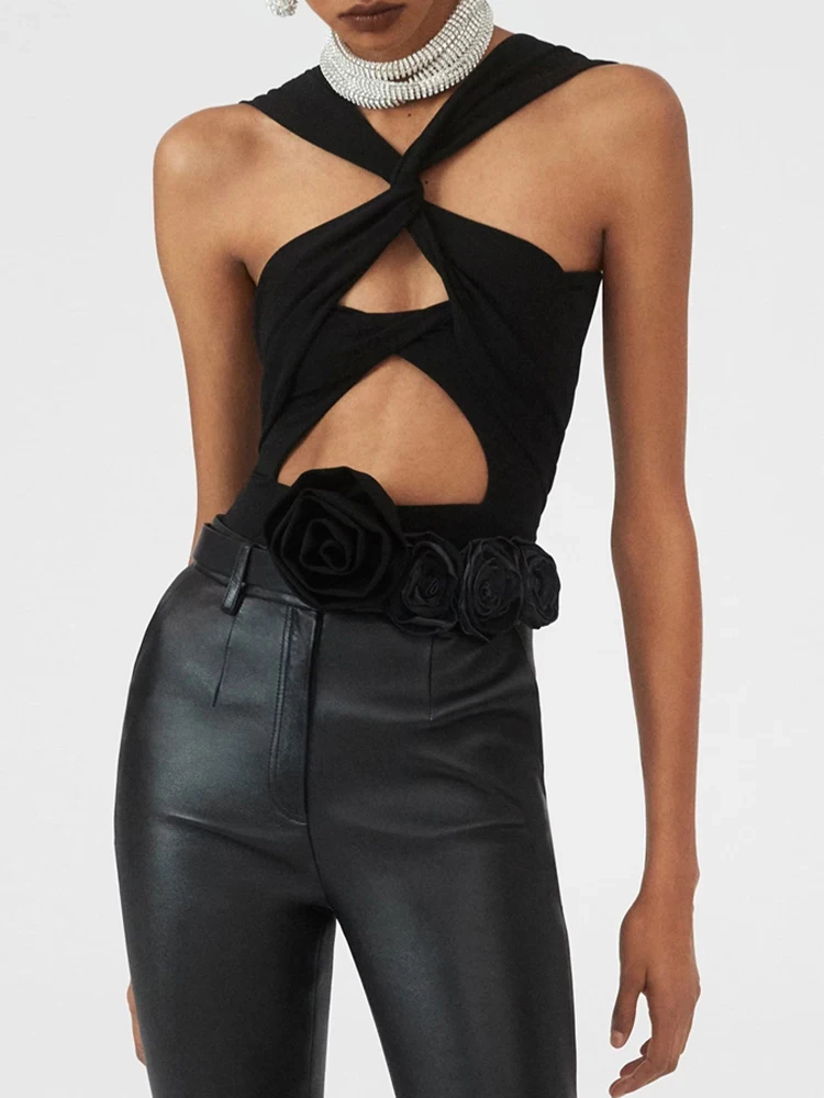 

Magda Butrym женский сексуальный ажурный комбинезон с принтом роз, летний комбинезон для поездок на работу, облегающий комбинезон из смеси полиэстера и хлопка, цельный предмет