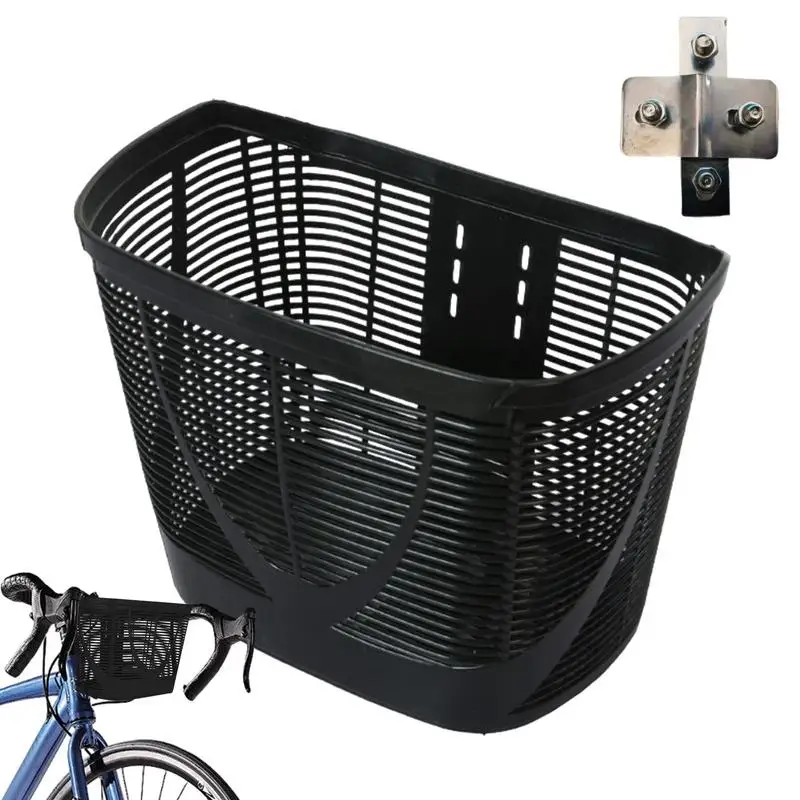 Cycle Front Basket Ebike Basket Stylish Large Capacity Tricycle Front Handlebar Storage Basket For Adult Carrying Fruit &Grocery