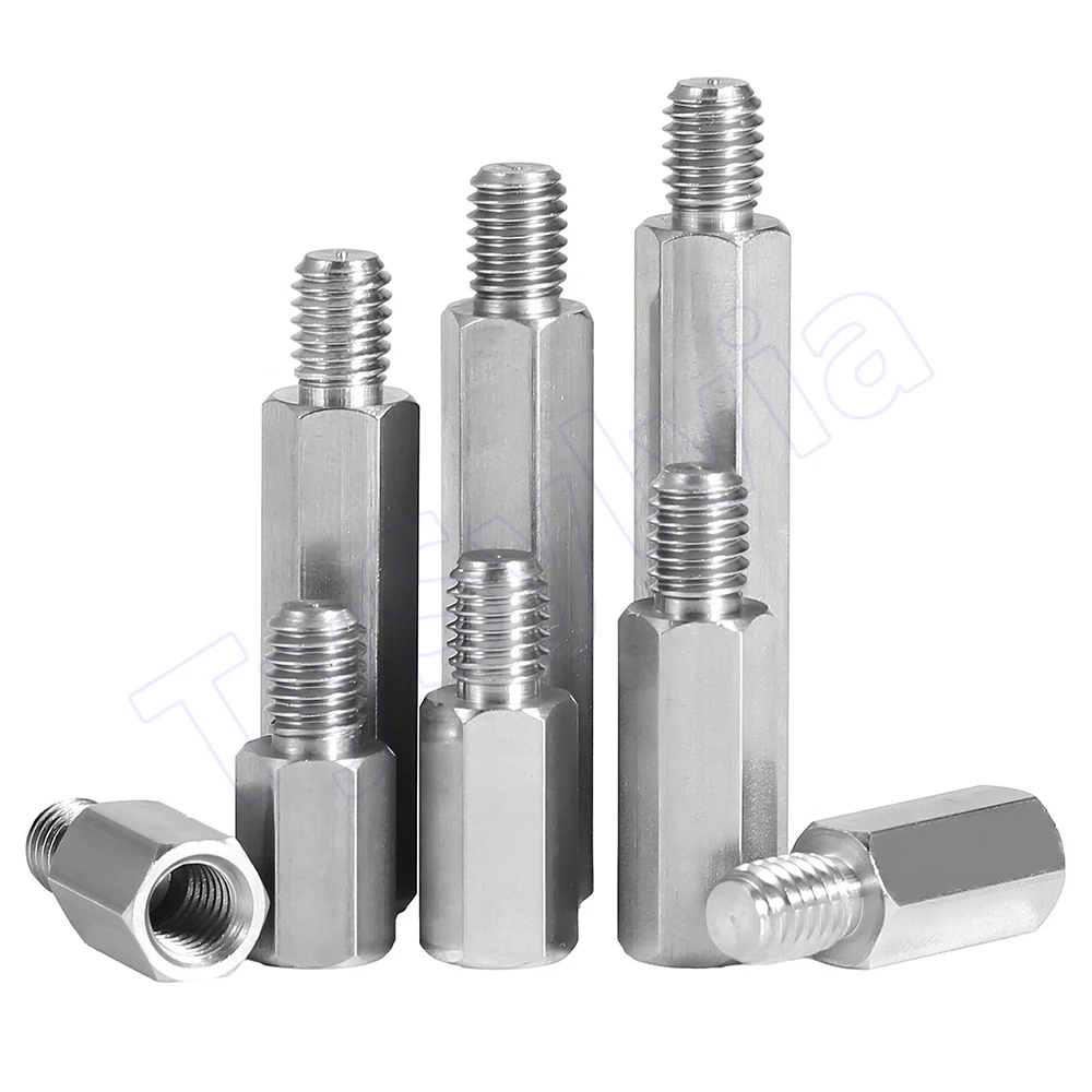 304 Stainless Steel Hex Standoff Single Head Pillar Column Male to Female Thread PCB Spacer M4,M5,M6,M8,M10