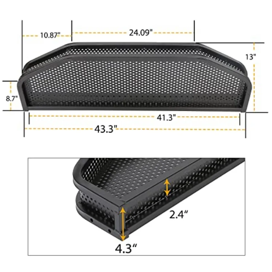 سلة أدوات البضائع الطينية الأمامية من ECOTRIC مصممة لعربة الجولف EZGO TXT مع دعامات تثبيت - مثالية للتخزين والنقل