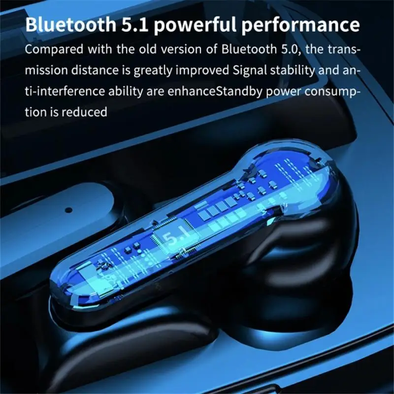 M19 Bluetooth Earphones Wireless Gaming Touch Esports Digital Display Sports Mini Convenient Carrying Earplugs