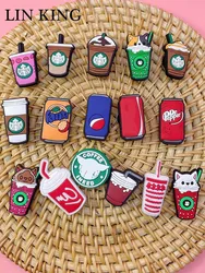 1PC PVC Sweet Drinks Shoes Charms Buckle Accessories DIY Cute Clog Pins Decorations Ornaments Fit Women Garden Shoes Party Gifts
