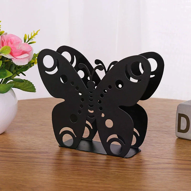 Butterfly Napkin Holder Elegant Hollow Design Metal Freestanding Tissue Dispenser For Farmhouse Cafe Restaurant Kitchen Home