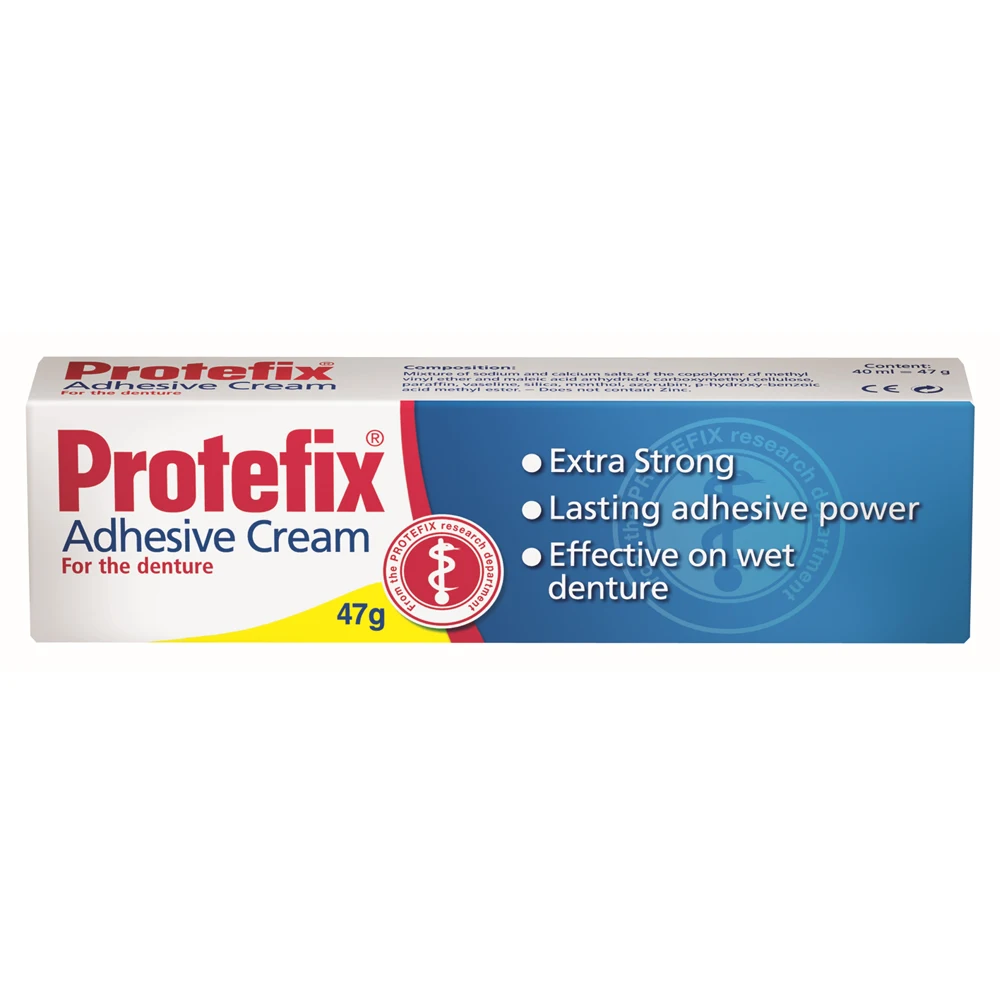 Protefix Adhesive Cream For Denture Fixing Extra Strong Water Proof 47g Haft Paste Glue Stark Germany Professional Dental