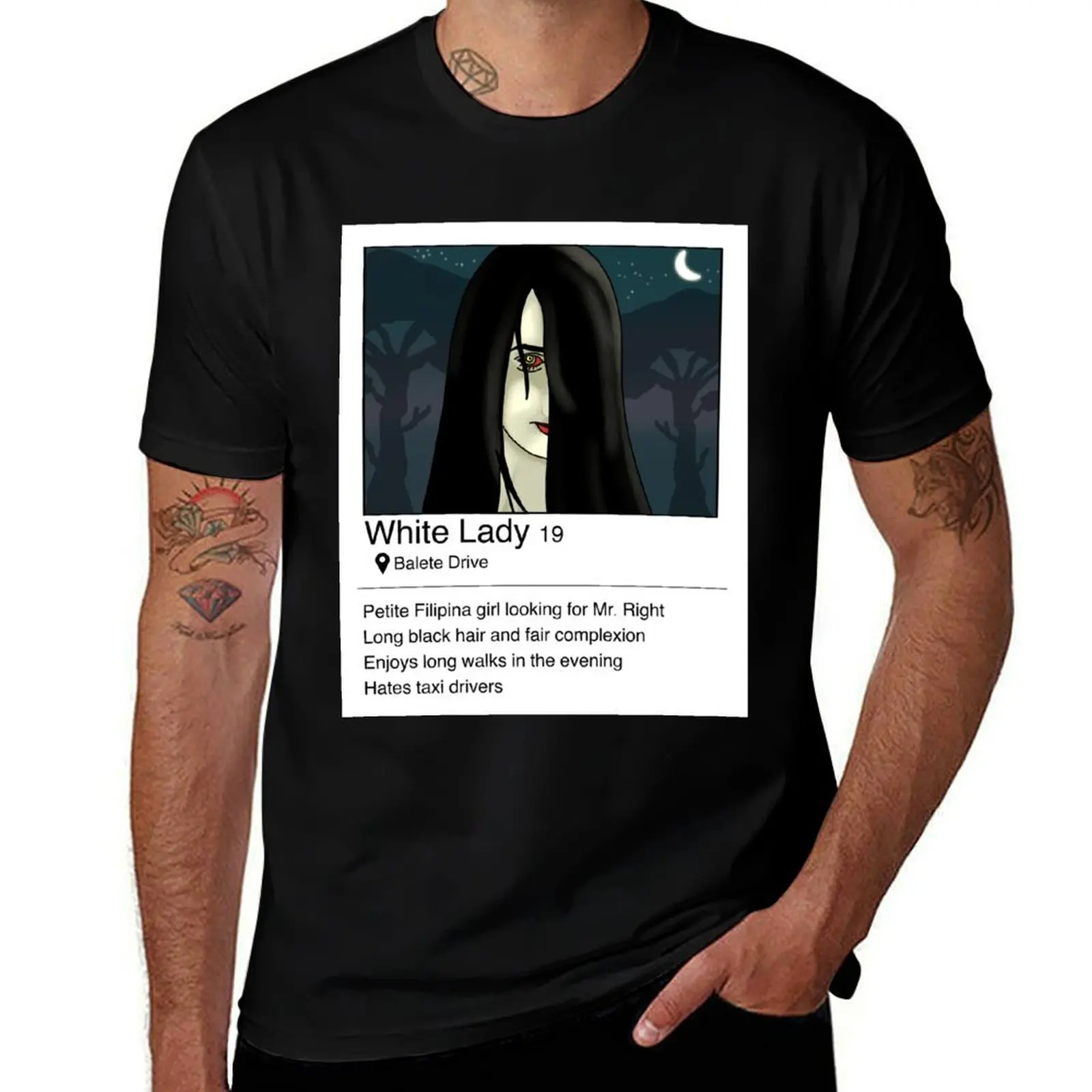 Enchanting Filipina White Lady Urban Legend Design T-Shirt Holiday Casual Short Sleeve Top