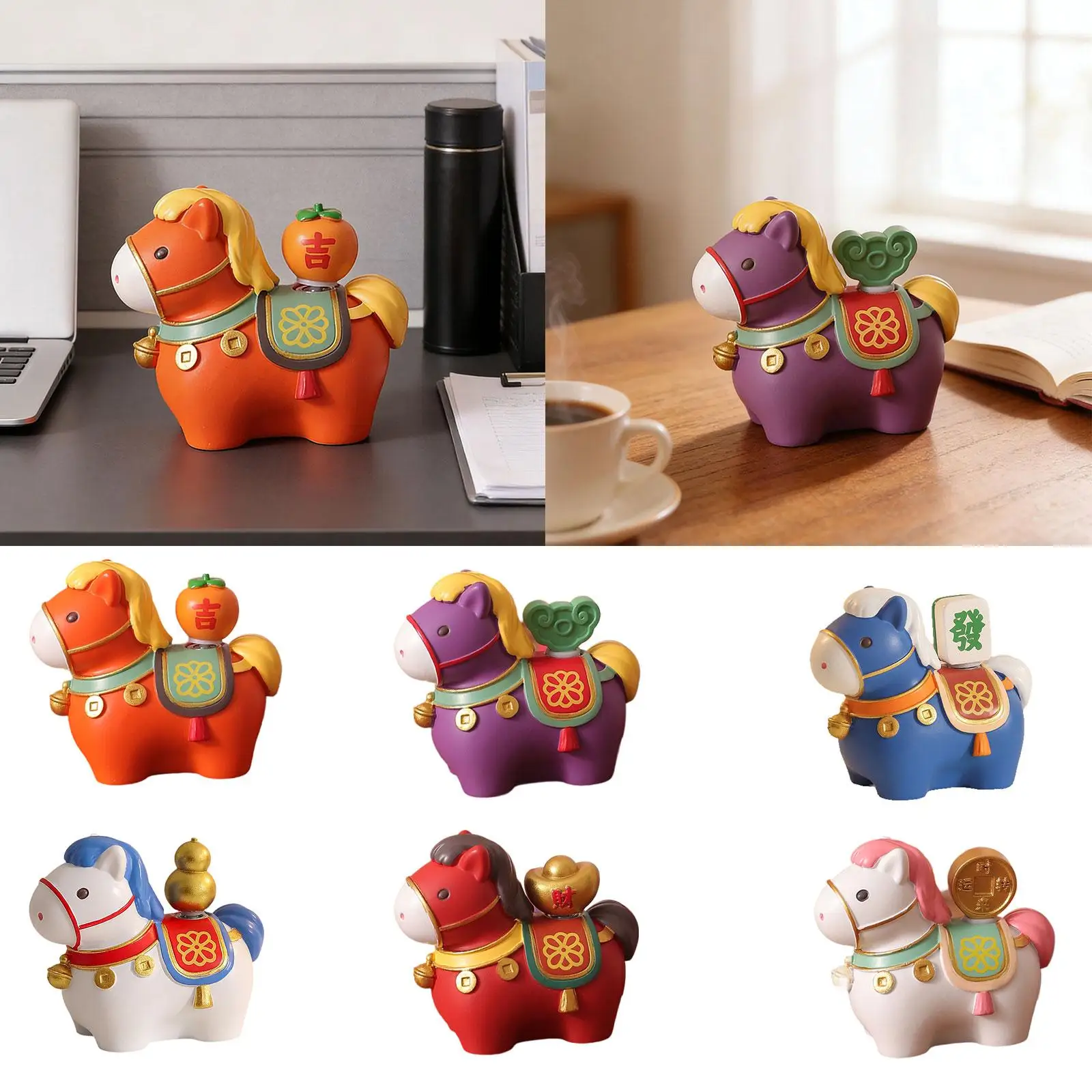 

Скульптура лошади из смолы, миниатюрная коллекционная статуэтка, украшение для стола, роскошный декор для дома, аксессуар для спальни