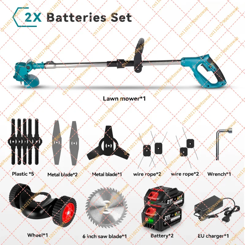 for  YOFIDRA Cordless Electric Grass Trimmer 100-135cm Lawn Mower Weed Cutter Compatible with Makita 21V Battery