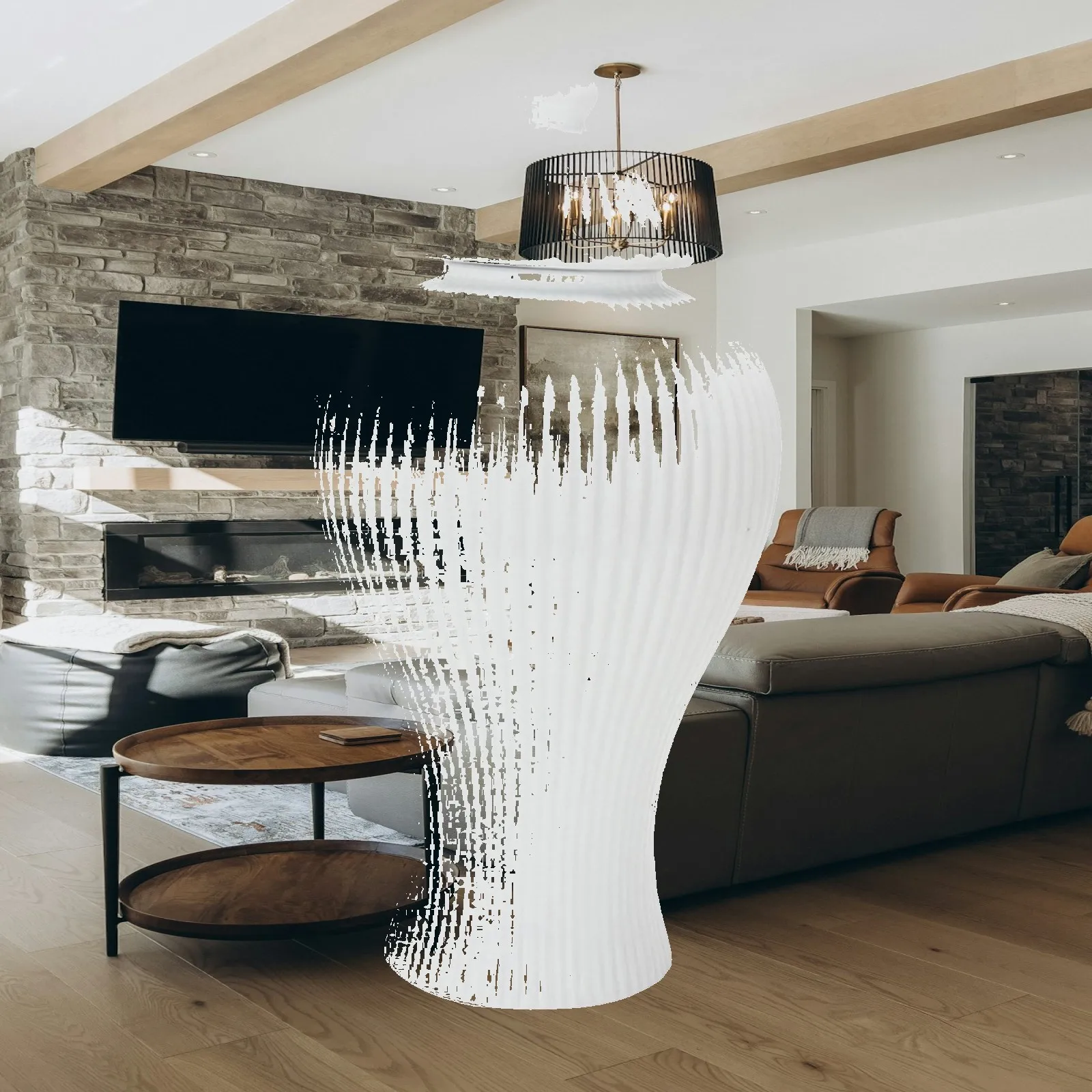 Decorative Porcelain Jar with Glazed Finish Modern Table Accent for Living Room