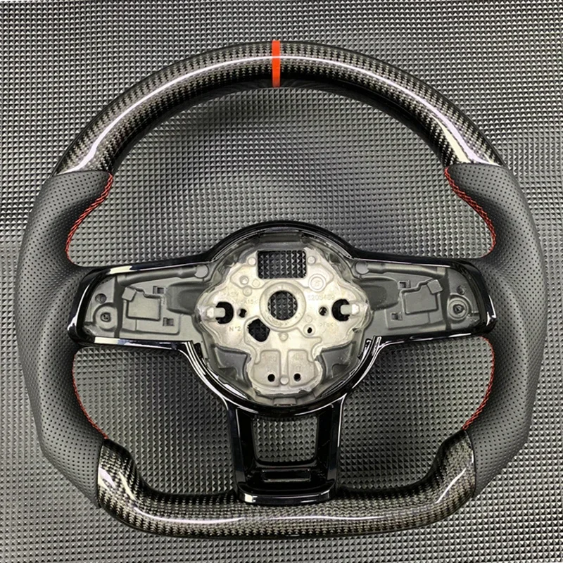 Carbon Fiber Customized Steering Wheel For Volkswagen Golf 7 7.5 GTI GTD GTE R 2013-2020 Polo GTI Tiguan Passat LED Display